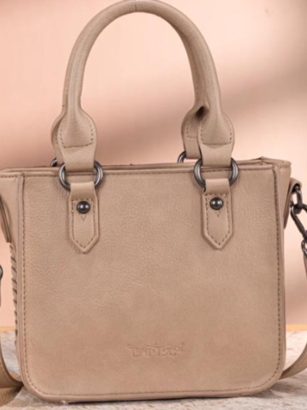 Trinity Ranch Floral Tooled Mini Tote Crossbody Tan NWT - Picture 3 of 7